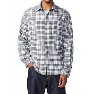 NEW NN07 deon long sleeve shirt in grey check